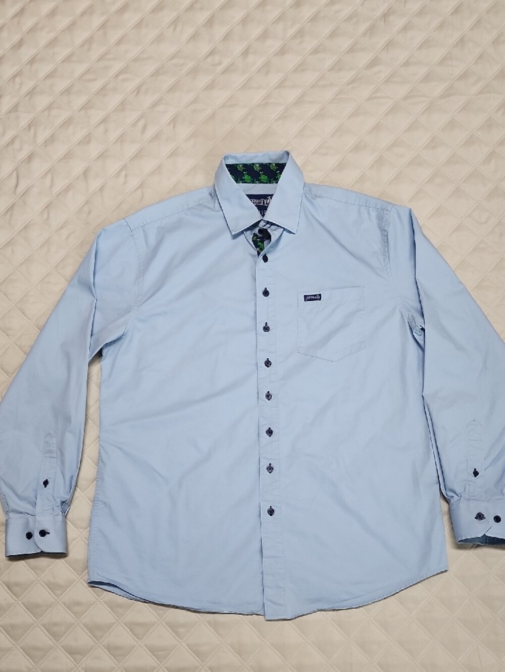 Grateful Dead Sec. 119 Blue Long Sleeve Button Down Turtle Terrapin Station M